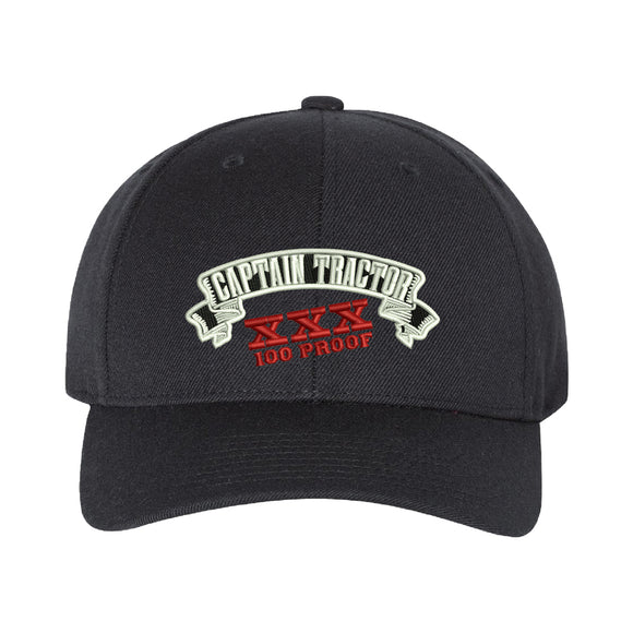 XXL 100 Proof Banner Hat - Curved Bill - Black