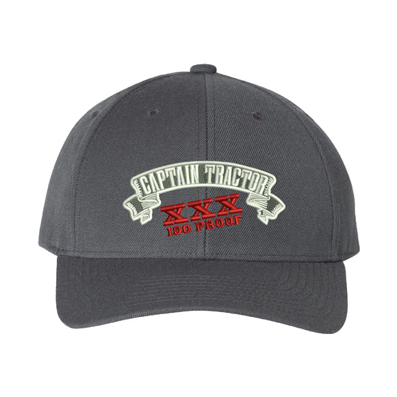 XXL 100 Proof Banner Hat - Curved Bill - Dark Grey