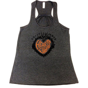 Charcoal Grey Hearts on Fire Women's Tank Top