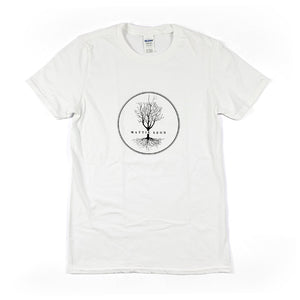 Unisex White Tee: Pine Logo