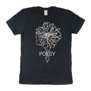 Unisex Black T-shirt: Flower