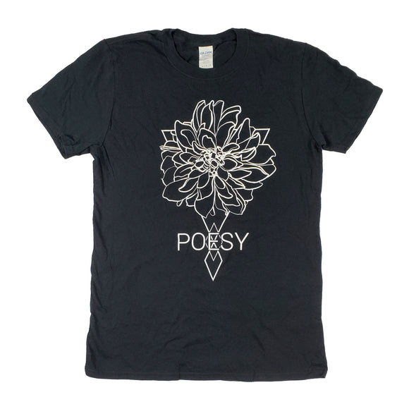Unisex Black T-shirt: Flower
